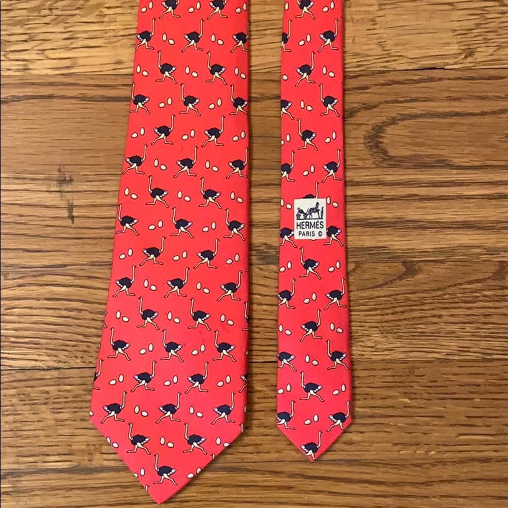 Hermès men’s tie ostrich